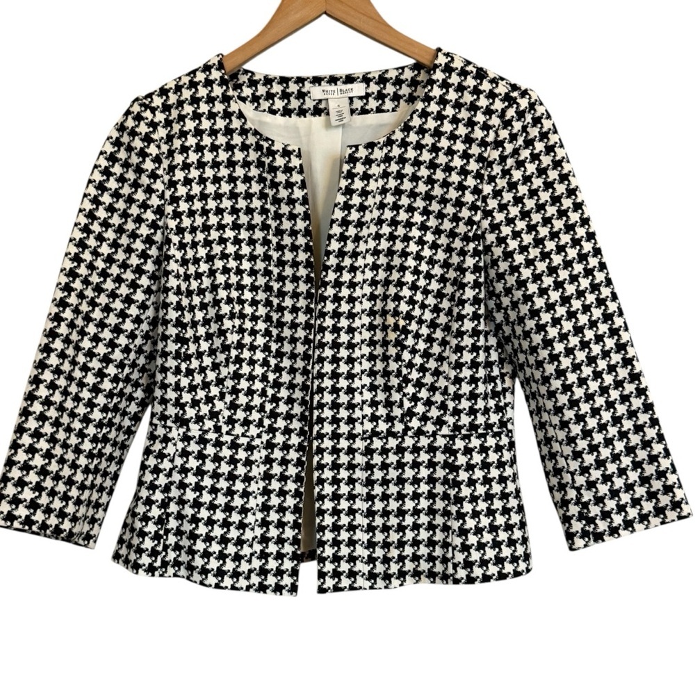 White House Black Market Houndstooth Jacket Blazer Women’s Size 6